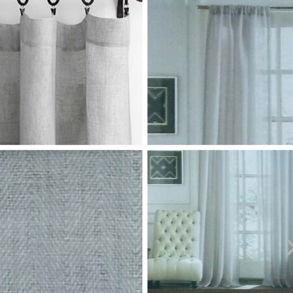 Nate Berkus Other - 2 Nate Berkus 100% Linen LtGrey 92” Drapes Panels